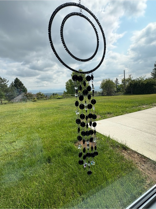 Jewelry - Black Beaded Hoop Sun Catcher